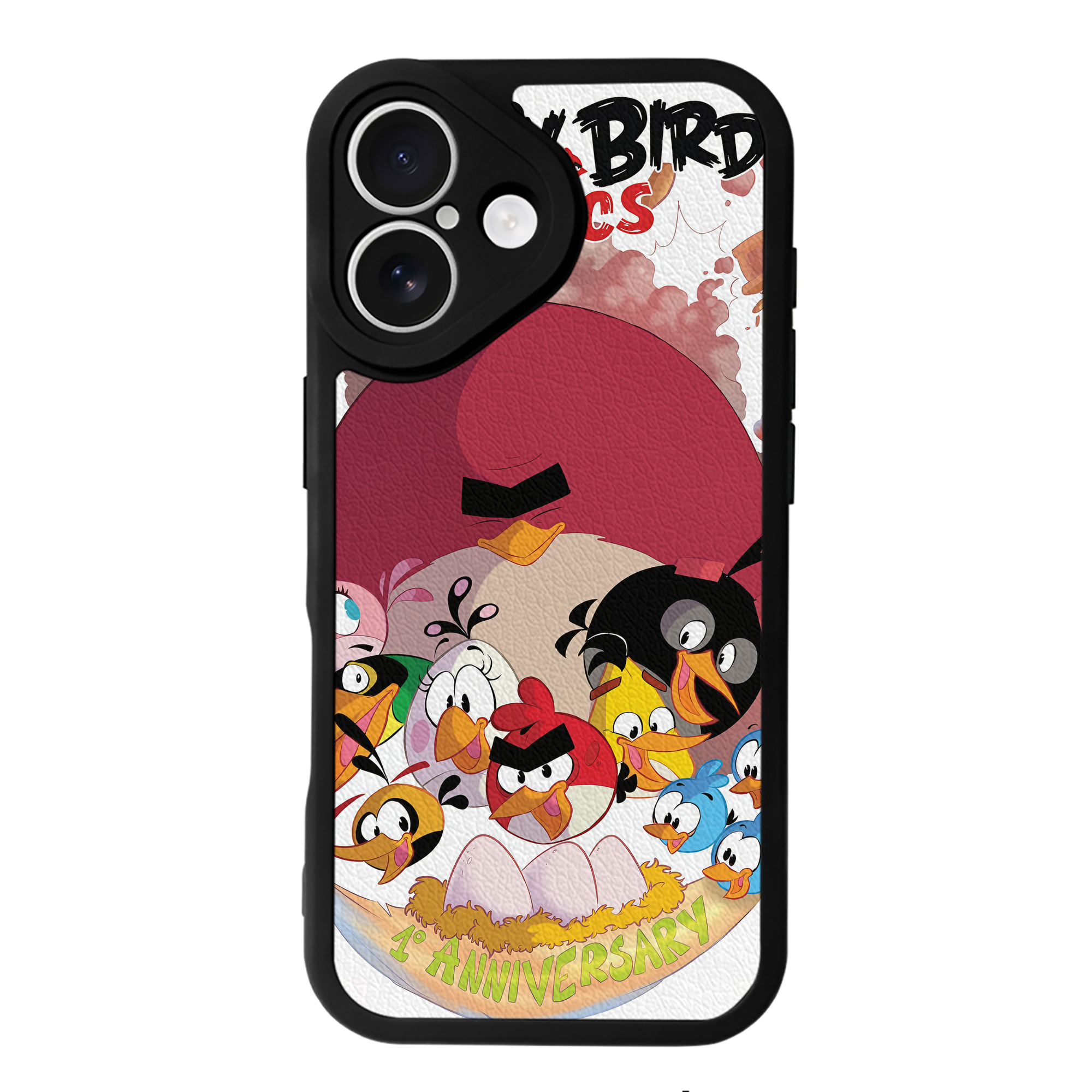 （画像用） Angry Birds アングリーバード 【iPhone 16シリーズ対応】シリコンスマホケース（レザー調） 材質：シリコン